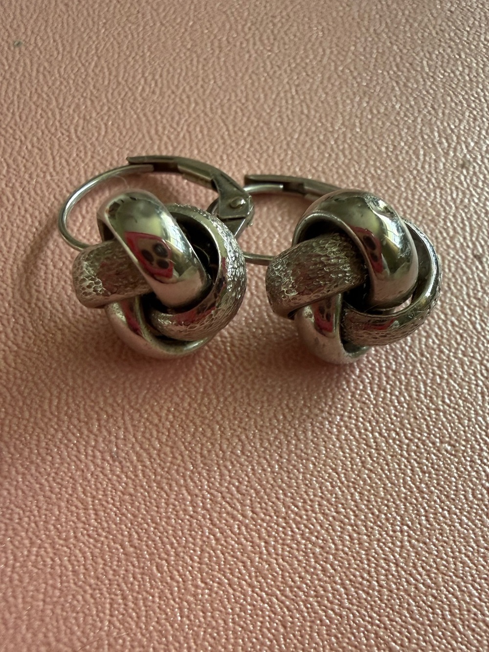 14k white gold  Knot Drop Earrings